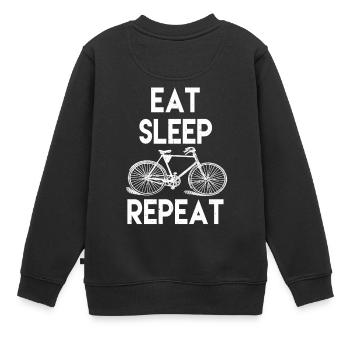 Eat sleep Repeat Fahrrad Sprueche Bike Spruch - Kinder Premium Organic Sweatshirt - Schwarz - Hinten - AI Model Kid Female (0cm)