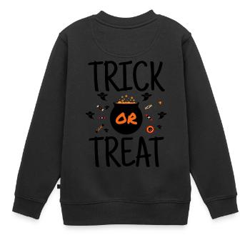 Trick or Treat - Festins de bonbons d'Halloween - Sweat Premium enfant bio - noir - Dos - AI Model Kid Female (0cm)