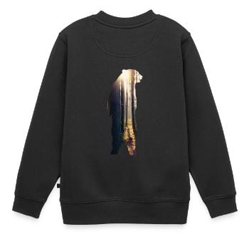 Bär Wald Baer Sonne - Kinder Premium Organic Sweatshirt - Schwarz - Hinten - AI Model Kid Female (0cm)