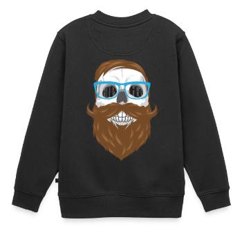 Visage de hipster - Sweat Premium enfant bio - noir - Dos - AI Model Kid Female (0cm)