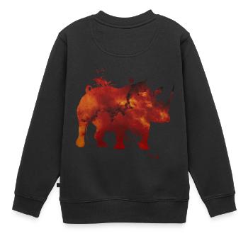 Space Nashorn - Kinder Premium Organic Sweatshirt - Schwarz - Hinten - AI Model Kid Female (0cm)
