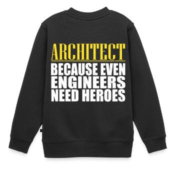 Architekt - Kinder Premium Organic Sweatshirt - Schwarz - Hinten - AI Model Kid Female (0cm)