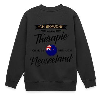 Neuseeland - Kinder Premium Organic Sweatshirt - Schwarz - Hinten - AI Model Kid Female (0cm)