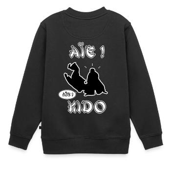 OUI! KIDO - WORDS OF WORDS - FRANCOIS VILLE - Kids Premium Organic Sweatshirt - black - Back - AI Model Kid Female (0cm)