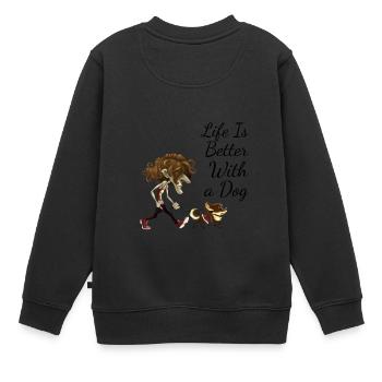 Conception de chien pour les propriétaires de chiens - Sweat Premium enfant bio - noir - Dos - AI Model Kid Female (0cm)