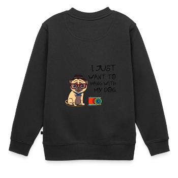 Conception de chien pour les propriétaires de chiens - Sweat Premium enfant bio - noir - Dos - AI Model Kid Female (0cm)