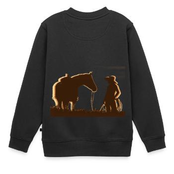 Western girl - Kinder Premium Organic Sweatshirt - Schwarz - Hinten - AI Model Kid Female (0cm)