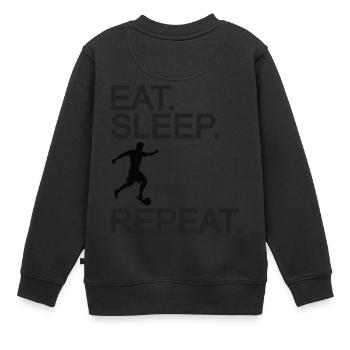 Soccer Eat Sleep Repeat - Fußball - Kinder Premium Organic Sweatshirt - Schwarz - Hinten - AI Model Kid Female (0cm)