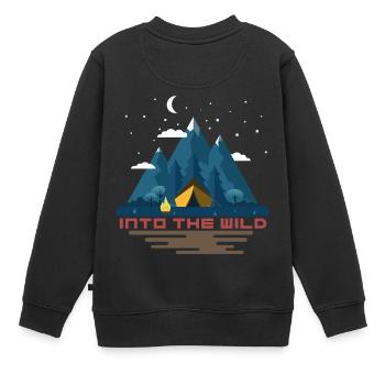 Into the wild - Kids Premium Organic Sweatshirt - black - Back - AI Model Kid Female (0cm)
