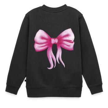 Schleife - Kinder Premium Organic Sweatshirt - Schwarz - Hinten - AI Model Kid Female (0cm)