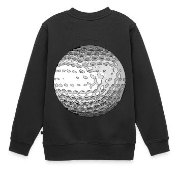 golfball - Kinder Premium Organic Sweatshirt - Schwarz - Hinten - AI Model Kid Female (0cm)