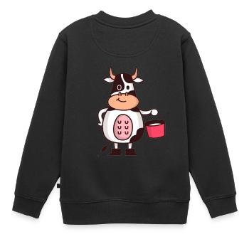 Vaches vache - Sweat Premium enfant bio - noir - Dos - AI Model Kid Female (0cm)