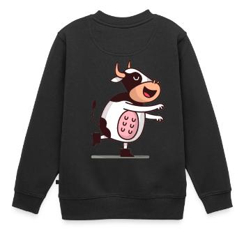 Vaches vache - Sweat Premium enfant bio - noir - Dos - AI Model Kid Female (0cm)