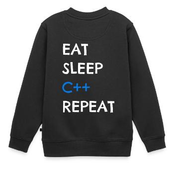 C++ - Kids Premium Organic Sweatshirt - black - Back - AI Model Kid Female (0cm)