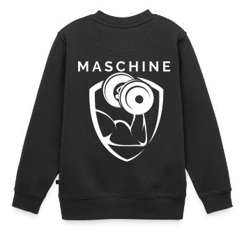 Maschine Muskel Fitness - Kinder Premium Organic Sweatshirt - Schwarz - Hinten - AI Model Kid Female (0cm)