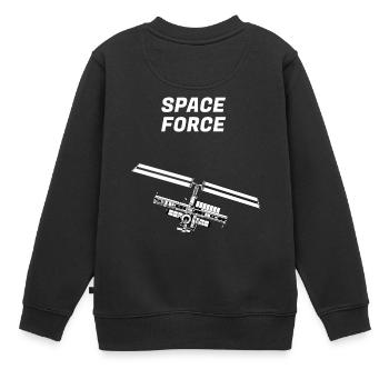 Raumfahrt Astronaut Satellit Universum Weltall - Kinder Premium Organic Sweatshirt - Schwarz - Hinten - AI Model Kid Female (0cm)