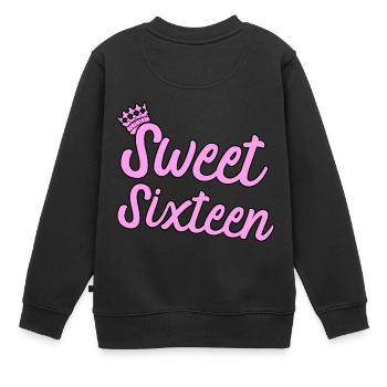 16ème anniversaire t-shirt idée cadeau - Sweat Premium enfant bio - noir - Dos - AI Model Kid Female (0cm)