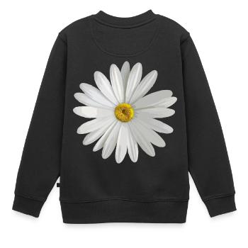 Marguerites - Sweat Premium enfant bio - noir - Dos - AI Model Kid Female (0cm)