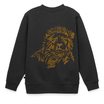 Dessin lion - Sweat Premium enfant bio - noir - Dos - AI Model Kid Female (0cm)