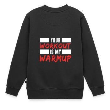 Workout - Kinder Premium Organic Sweatshirt - Schwarz - Hinten - AI Model Kid Female (0cm)