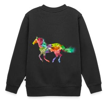 Cheval Couleur - Sweat Premium enfant bio - noir - Dos - AI Model Kid Female (0cm)