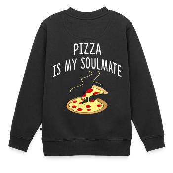 Pizza - Kinder Premium Organic Sweatshirt - Schwarz - Hinten - AI Model Kid Female (0cm)