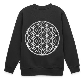 Fleur de vie - Sweat Premium enfant bio - noir - Dos - AI Model Kid Female (0cm)