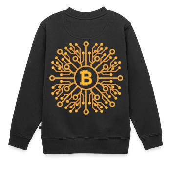 Bitcoin - Kinder Premium Organic Sweatshirt - Schwarz - Hinten - AI Model Kid Female (0cm)