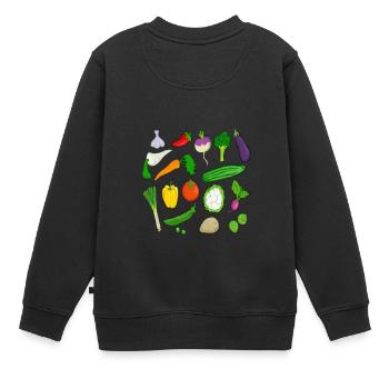 légume - Sweat Premium enfant bio - noir - Dos - AI Model Kid Female (0cm)