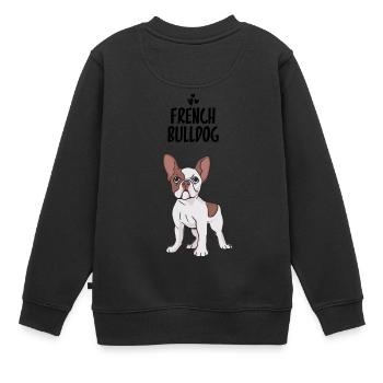 Bouledogue français - Sweat Premium enfant bio - noir - Dos - AI Model Kid Female (0cm)
