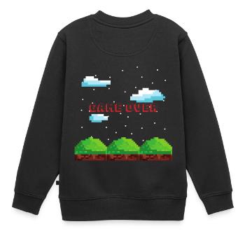Game over Gaming Geschenk Zocker Konsole Mario PC - Kinder Premium Organic Sweatshirt - Schwarz - Hinten - AI Model Kid Female (0cm)