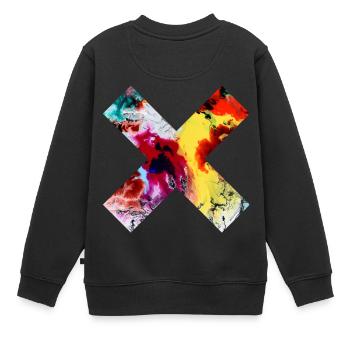X-Art (Art, Kunst) - Kinder Premium Organic Sweatshirt - Schwarz - Hinten - AI Model Kid Female (0cm)