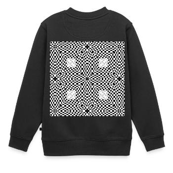 abstraction - Sweat Premium enfant bio - noir - Dos - AI Model Kid Female (0cm)