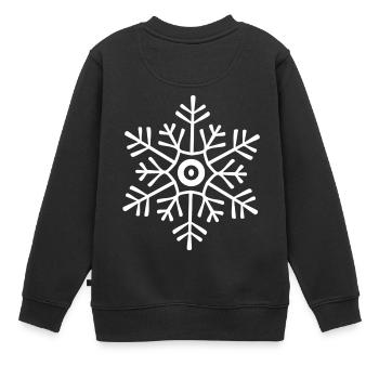 snowflakes - Kids Premium Organic Sweatshirt - black - Back - AI Model Kid Female (0cm)