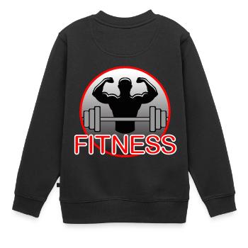 Fitness - Kinder Premium Organic Sweatshirt - Schwarz - Hinten - AI Model Kid Female (0cm)