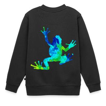 grenouille - Sweat Premium enfant bio - noir - Dos - AI Model Kid Female (0cm)
