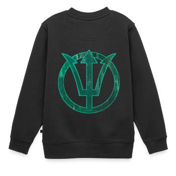 Poseidon Neptun - Kinder Premium Organic Sweatshirt - Schwarz - Hinten - AI Model Kid Female (0cm)