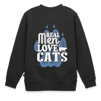 Real men love cats - Kids Premium Organic Sweatshirt - black - Back - AI Model Kid Female (0cm)