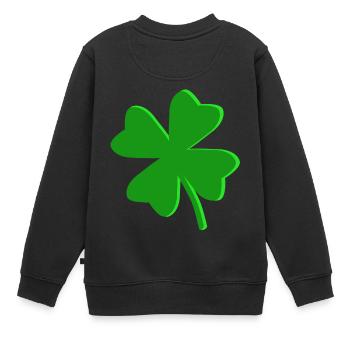 Trèfle à quatre feuilles - Sweat Premium enfant bio - noir - Dos - AI Model Kid Female (0cm)