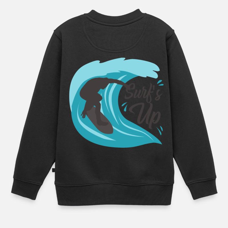 Surfer - Sweat Premium enfant bio - noir