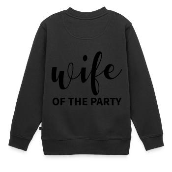 Femme de mariage de la fête cadeau idée - Sweat Premium enfant bio - noir - Dos - AI Model Kid Female (0cm)