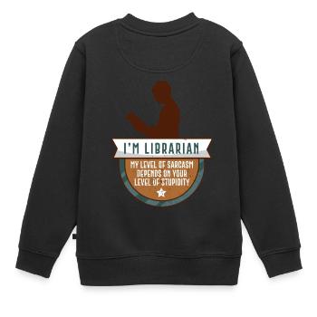 Cadeau de bibliothèque bibliothèque drôle - Sweat Premium enfant bio - noir - Dos - AI Model Kid Female (0cm)