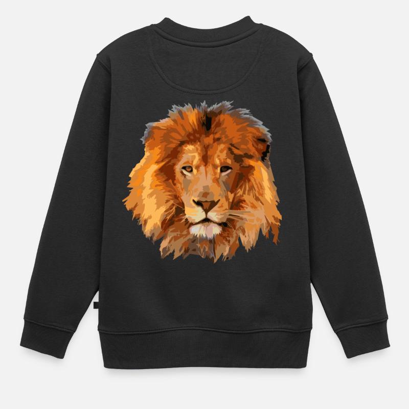 Lion - Sweat Premium enfant bio - noir