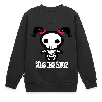 Sweet ou traiter des tresses roses squelettiques de Helloween - Sweat Premium enfant bio - noir - Dos - AI Model Kid Female (0cm)