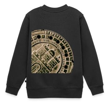 Hambourg , Armoiries, couvercles de canal - Sweat Premium enfant bio - noir - Dos - AI Model Kid Female (0cm)