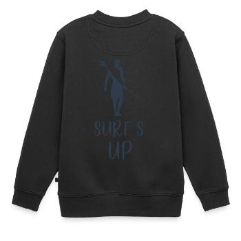 Surfen, wellenreiten, surfing - Kinder Premium Organic Sweatshirt - Schwarz - Hinten - AI Model Kid Female (0cm)