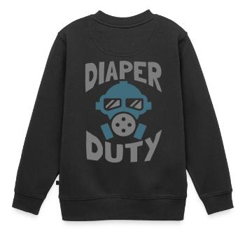 Change diaper - Kids Premium Organic Sweatshirt - black - Back - AI Model Kid Female (0cm)