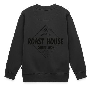 Kaffee, coffee shop, München - Kinder Premium Organic Sweatshirt - Schwarz - Hinten - AI Model Kid Female (0cm)