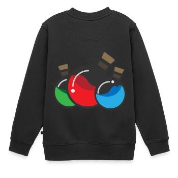 Flat Design - Chemie Experiment - Geschenkidee - Kinder Premium Organic Sweatshirt - Schwarz - Hinten - AI Model Kid Female (0cm)