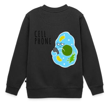 Handy - Kinder Premium Organic Sweatshirt - Schwarz - Hinten - AI Model Kid Female (0cm)
